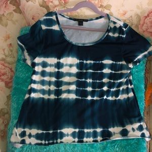 Tie dye blueish teal crop top
